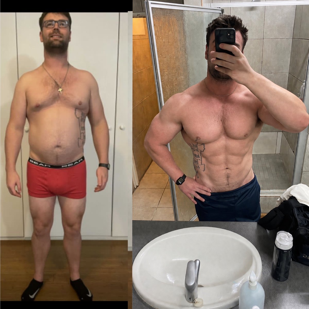 Client before and after, everyday man to lean and muscular, 3 of 7