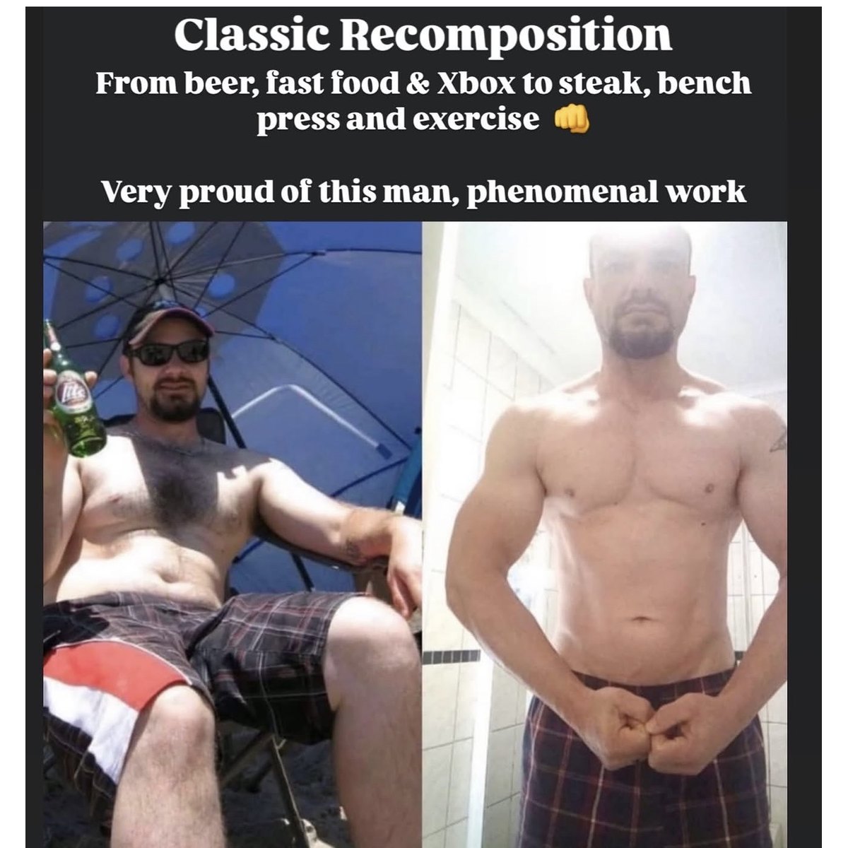 Client before and after, captioned Classic Recomposition by Jono, 6 of 7
